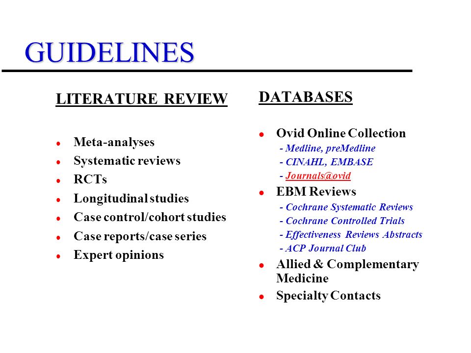 sign guidelines literature review
